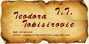 Teodora Topisirović vizit kartica